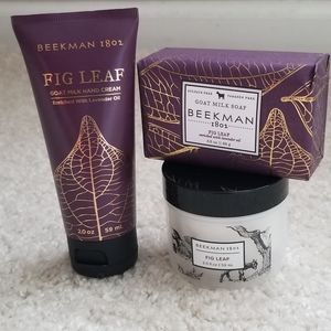 Beekman 1802 brand goat milk hand & body care set, travel sized.